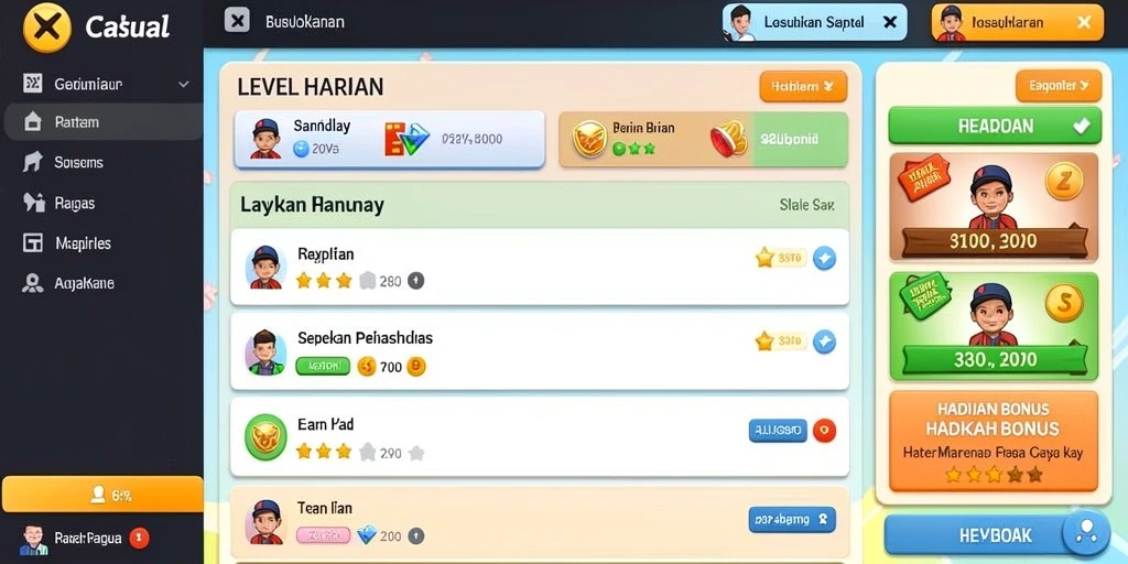 Tangkapan layar ketiga memperlihatkan tantangan menarik di level baru.